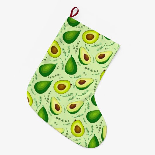 Avocado Großer Weihnachtsstrumpf (Vorderansicht (hängend))