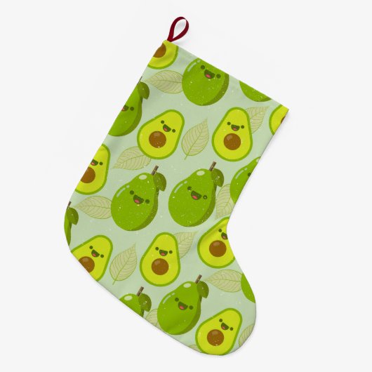 Avocado Großer Weihnachtsstrumpf (Vorderansicht (hängend))