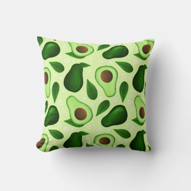 Avocado Grün frisches Design Kissen (Vorderseite)