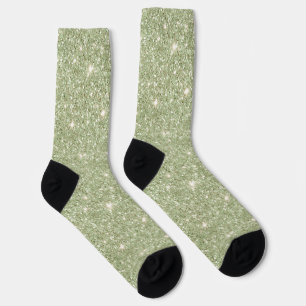 Avocado-Grün-Glitter Socken