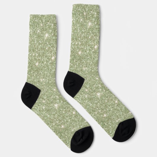 Avocado-Grün-Glitter Socken (Rechts)