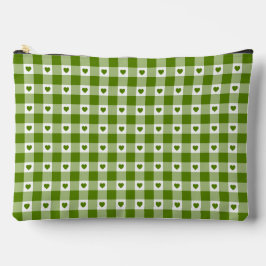 Avocado Grün Herz Karo Gingham Retro Farbe Zubehörtasche