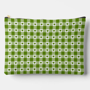 Avocado Grün Herz Karo Gingham Retro Farbe Zubehörtasche