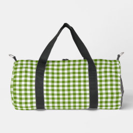 Avocado-Grün Kariert Gingham Retro-Farbe Duffle Bag