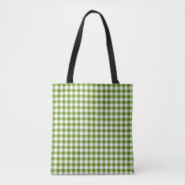 Avocado-Grün Kariert Gingham Retro-Farbe Tasche