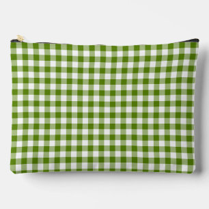 Avocado-Grün Kariert Gingham Retro-Farbe Zubehörtasche