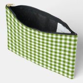 Avocado-Grün Kariert Gingham Retro-Farbe Zubehörtasche (Offen)