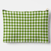Avocado-Grün Kariert Gingham Retro-Farbe Zubehörtasche (Rückseite)