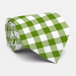 Avocado-Grün Kariert Gingham Retro-Farben Schlips Krawatte