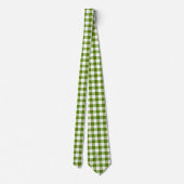 Avocado-Grün Kariert Gingham Retro-Farben Schlips Krawatte (Rückseite)