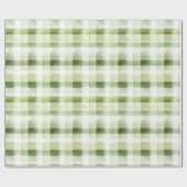 Avocado-Grün Karierte Streifen Geschenkpapier (Flach)