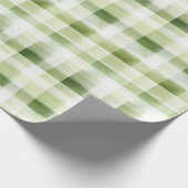 Avocado-Grün Karierte Streifen Geschenkpapier (Ecke)