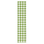 Avocado-Grün Karo Gingham Retro-Farbe Kurzer Tischläufer (Vorderseite)