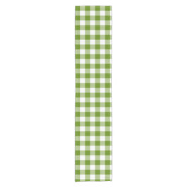 Avocado-Grün Karo Gingham Retro-Farbe Kurzer Tischläufer