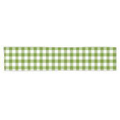 Avocado-Grün Karo Gingham Retro-Farbe Kurzer Tischläufer (Horizontal)