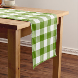 Avocado-Grün Karo Gingham Retro-Farbe Kurzer Tischläufer