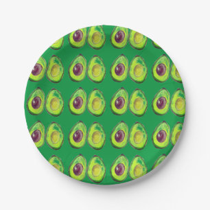 Avocado Grün Vegan Foodie Vegetarier Foodie Pappteller