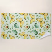 Avocado-Grüne-Schmetterlinge-Geburtstag Strandtuch (Vorderseite)