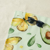 Avocado-Grüne-Schmetterlinge-Geburtstag Strandtuch (Beispiel)