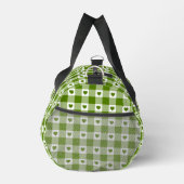 Avocado-Grünes Herz Karo Gingham Retro-Farbe Duffle Bag (Rechts)