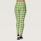 Avocado-Grünes Herz Karo Gingham Retro-Farbe Leggings (Rückseite)