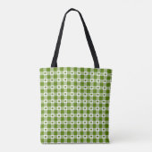 Avocado-Grünes Herz Karo Gingham Retro-Farbe Tasche (Rückseite)