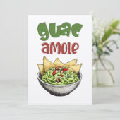 Avocado Guacamole & Tortillas mexikanische Küche Einladung (Stehend Vorderseite)