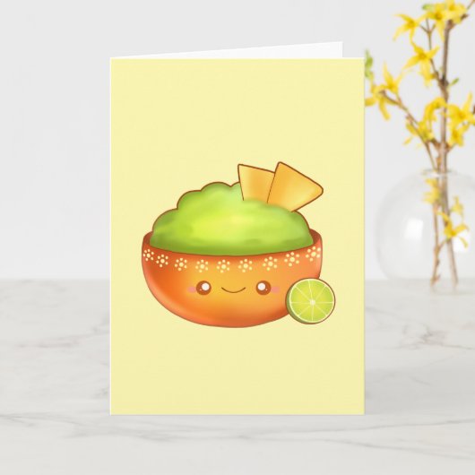 Avocado Guacamole und Tortilla Chips Karte (Gelbe Blume)