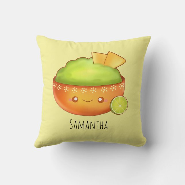 Avocado Guacamole und Tortilla Chips Kissen (Rückseite)