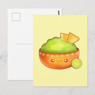 Avocado Guacamole und Tortilla Chips Postkarte