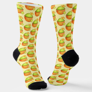 Avocado Guacamole und Tortilla Chips Socken
