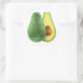 Avocado halbiert runder aufkleber (Tasche)