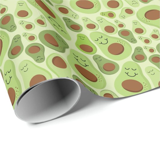 Avocado Happy Little Avos Hass Avocados Pattern Geschenkpapier (Rolleneckpunkt)