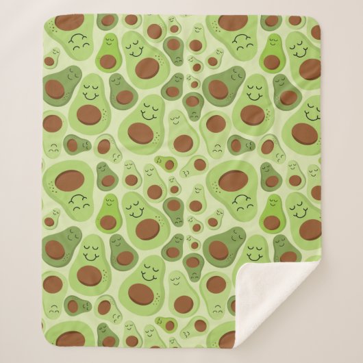 Avocado Happy Little Avos Hass Avocados Pattern Sherpadecke (Vorderseite)