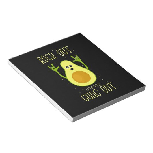 Avocado hat sich mit Ihrem Guak ausgezogen Notizblock (angewinkelt)