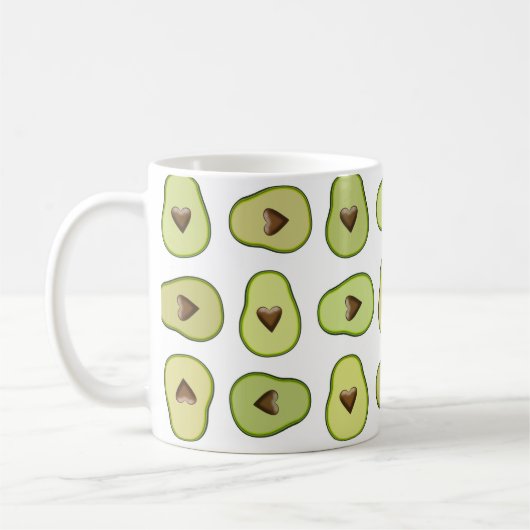 Avocado Heart Healthy Fruit Custom Kaffeetasse (Links)