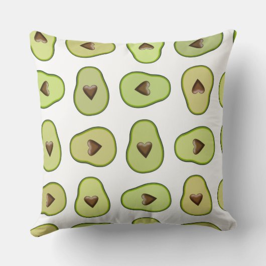 Avocado Heart Healthy Fruit Fun Whimsical Party Kissen (Rückseite)