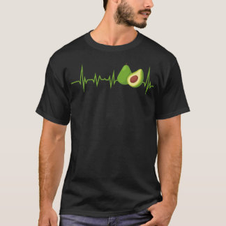 Avocado Heartbeat Grafik Vegane Unise T-Shirt