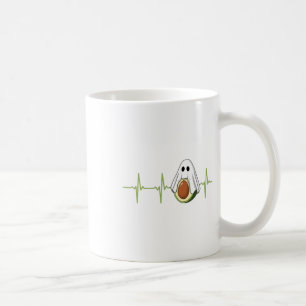 Avocado Heartbeat Halloween Ghost Boocado Veganes Kaffeetasse