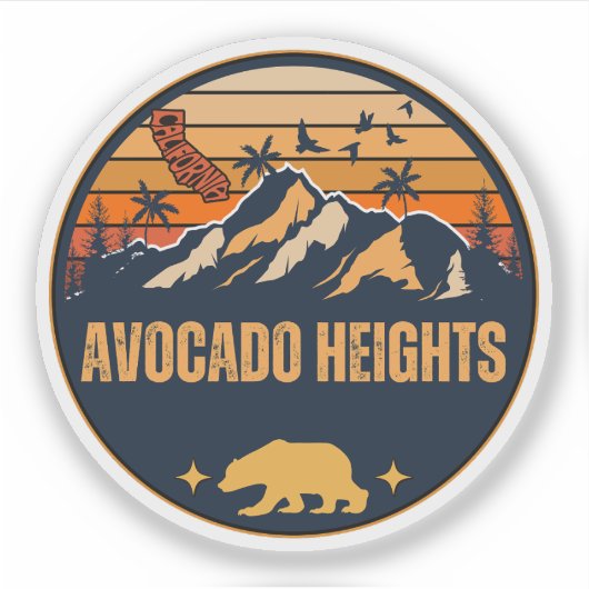 Avocado Heights, Kalifornien Aufkleber (Vorderseite)