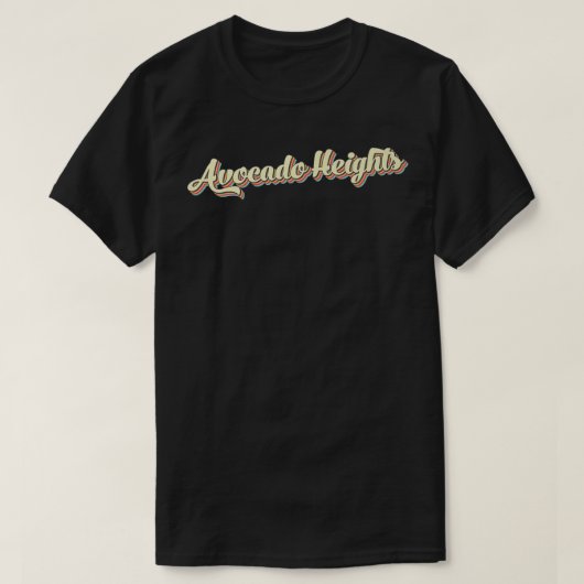 Avocado Heights TShirt Retro Art Baseball Schrifta (Design vorne)