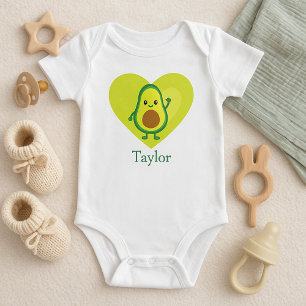 Avocado-Herz Baby Strampler