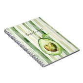Avocado-Herz grüne Streifen Notizblock (Rechte Seite)