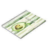 Avocado-Herz grüne Streifen Notizblock (Linke Seite)