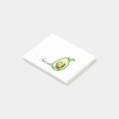 Avocado-Herz Grüne Streifen Post-it Klebezettel (angewinkelt)