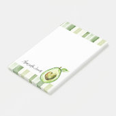 Avocado-Herz grüne Streifen Post-it Klebezettel (angewinkelt)