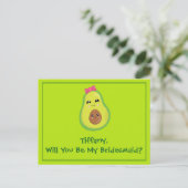 Avocado Hipster Werden Sie meine Bridesmaid Postkarte (Stehend Vorderseite)