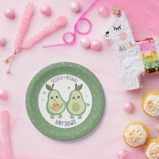 Avocado Holy Guacamole Babydusche Pappteller (Party)