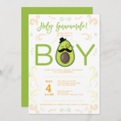 Avocado Holy Guacamole Kinderdusche Taco Party Einladung (Vorne/Hinten)