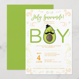 Avocado Holy Guacamole Kinderdusche Taco Party Einladung
